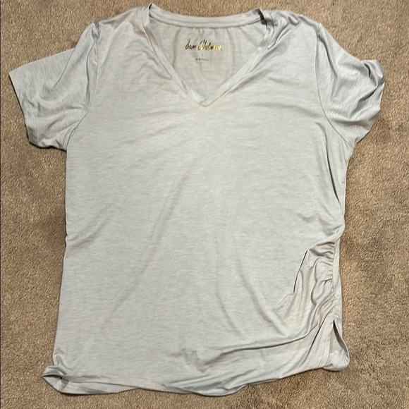 Sam Edelman Light Gray V-Neck Short Sleeve Top - Picture 1 of 5